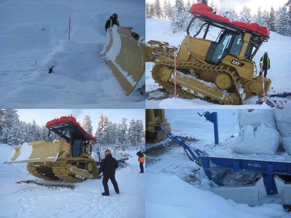 Expedition equipment testing, caterpillar performance in Arctic Sweden