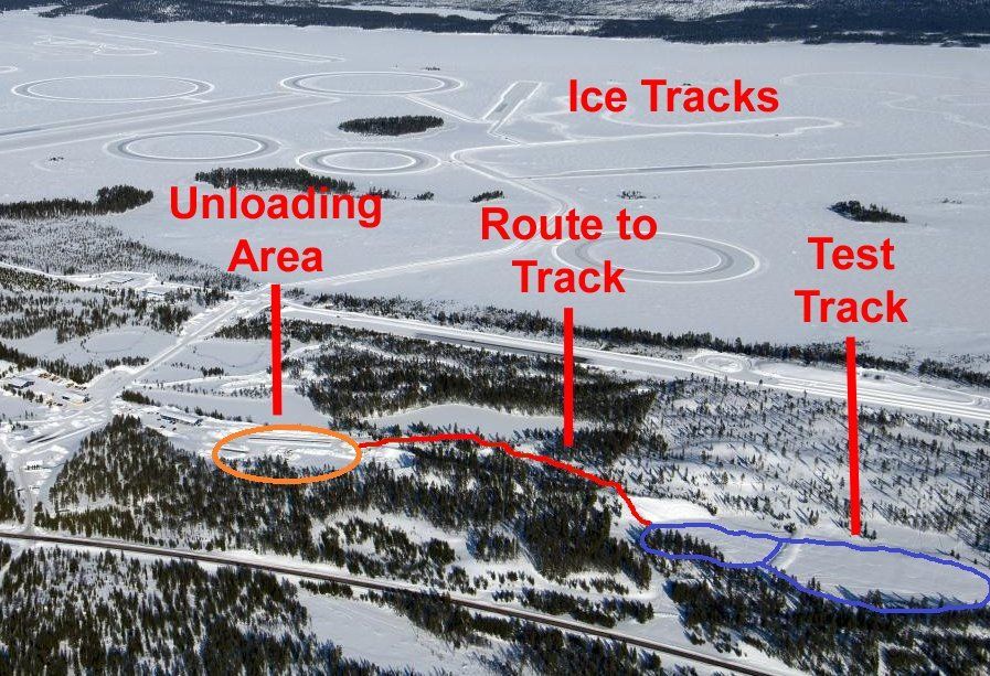 Expedition equipment testing, Arctic Sweden test track