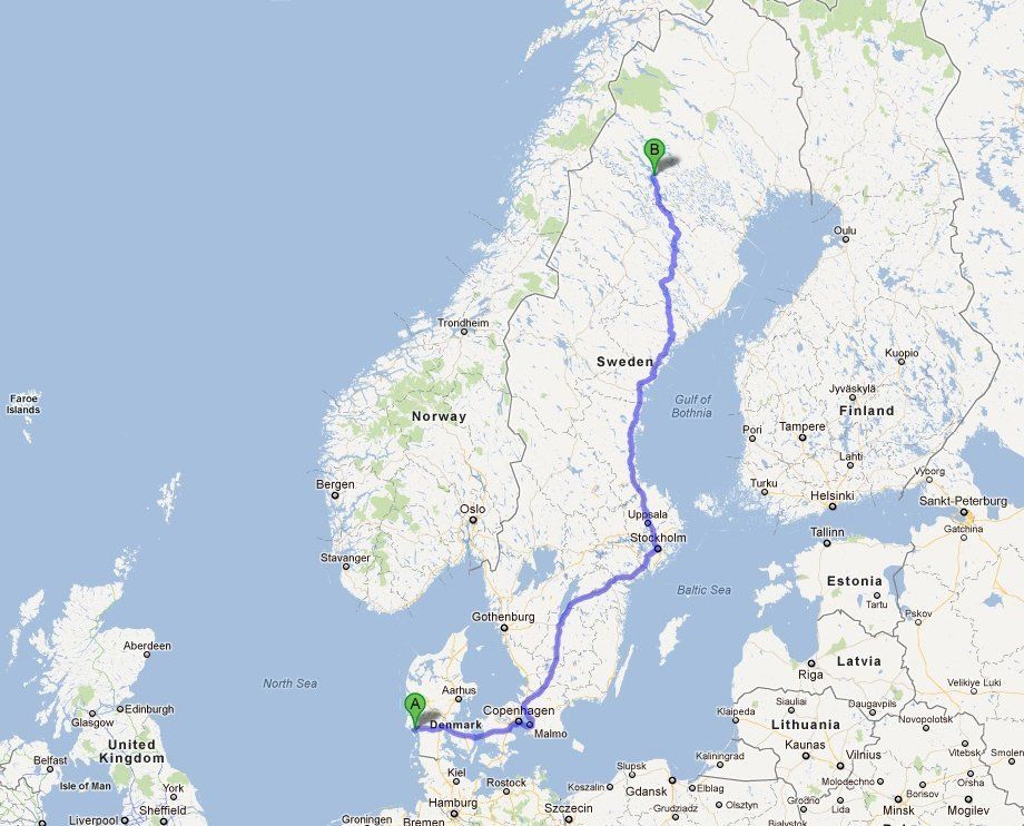 Expedition equipment testing, route to Arctic Sweden