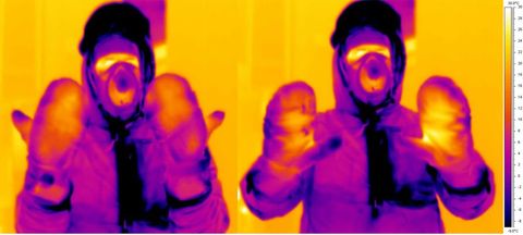 Expedition equipment testing, Gloves thermal camera